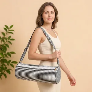 Bolsa de Transporte para Esterilla de Yoga Acolchada de Algodón de Alta Calidad, Lavable, Ecológica, Hecha a Mano, Estampada, para Pilates, Gimnasio, Ejercicio, Meditación, Personalizada - Product Image 3