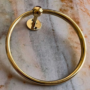 Porte-serviettes mural en laiton poli antique robuste pour salle de bain, maison, hôtel, accessoires - Product Image 1