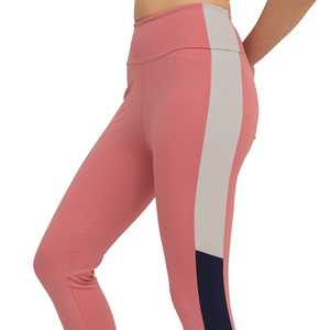 Leggings de yoga sans couture pour femmes avec logo personnalisé, couleur rose, effet color-block, respirants et extensibles, pour la gym et le style streetwear - Product Image 4