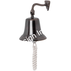 Nautical Style Silver Bell Wall Hanging Home Garden Decoration Ship Bells <b>Hand</b> <b>Casted</b> Metal Crafts Door Bells Rust Resistance - Product Image 3