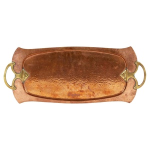 Bandeja de cobre premium para servir, precio al por mayor, para cocina y hogar, bandeja para servir té y café, la mejor calidad y producto en oferta. - Product Image 1