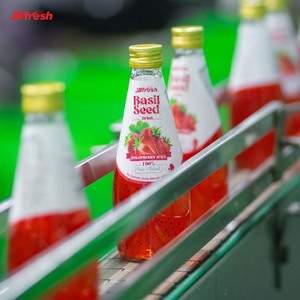 JBFresh Boisson aux graines de basilic et jus de fraise 290ML Jus en bouteille NFC Fabricant vietnamien d'aliments et de boissons OEM Échantillon gratuit - Product Image 2