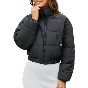 Women's Wholesale breathable <b>Cropped</b> <b>Puffer</b> <b>Jacket</b>, Zip-Up Down Coat for Chic Winter Warmth in Outerwear Trends Cheap Price - Product Image 5