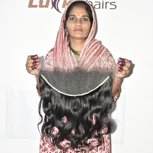 Extensiones de Cabello Humano Natural Indio Ondulado Virgen, Precio de Fábrica, Sin Procesar, Doble Trama a Máquina, Cutícula Alineada, Color Negro - Product Image 3