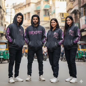 Acid Wash Hoodies Drop Shoulder Streetwear Screen Printing Logo Custom Rhinestones High Quality Cheap Prices Zipper Hoodies - Product Image 3
