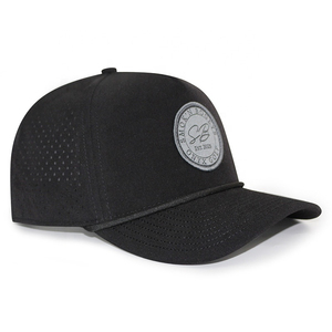 Brooklyn Rogers <b>Black</b> Breathable Sport Cap With Logo Embossed Design For Adults Spring Summer Outdoor Use - Product Image 3