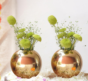 Coastal Design Handcrafted Golden Metal Flower <b>Vase</b> and Iron Floor Flower <b>Stand</b> for Wedding and Easter Occasions at Best Prices - Product Image 5