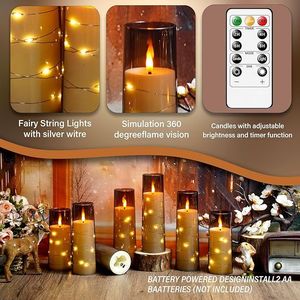 12-Piece Romantic Ambiance LED Candles with <b>Timer</b> Flameless & Stable Acrylic for Home Decoration - Product Image 3