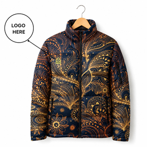 Veste matelassée unisexe de style streetwear haut de gamme avec logo personnalisé, motif franc-maçonnerie, imprimée par sublimation, pour l'extérieur - Product Image 1