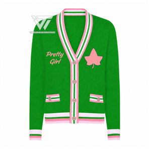 Vêtements de sororité grecque personnalisés, broderie Alpha |   Kapa |   Cardigan en coton texturé Alpha pour l'université - Product Image 1