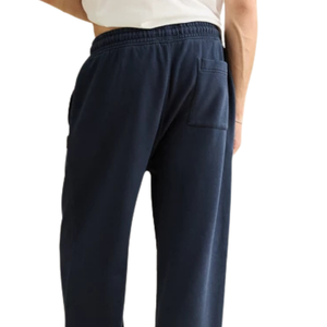 Pantalon de survêtement en molleton bleu marine pour homme, taille élastique avec cordon de serrage, coupe droite décontractée, pantalon de détente d'hiver avec poches - Product Image 4