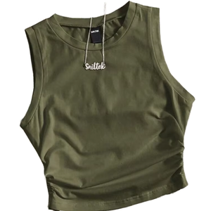 Camiseta sin mangas para mujer, con logo personalizado, informal, para fitness, gimnasio, entrenamiento deportivo. - Product Image 2