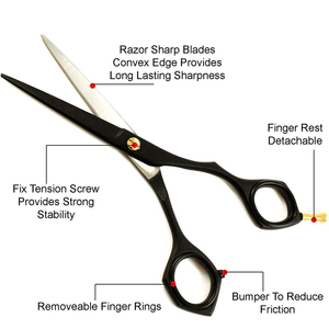 Ciseaux de barbier en acier inoxydable avec logo personnalisé, ciseaux de coiffure professionnels robustes, vente en gros - Product Image 5