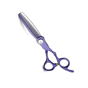 Barbers Stainless Steel Blade Hair <b>Thinning</b> Scissors Comfortable Use Straight-Shaped Beauty Tool with Removable Finger <b>Rings</b> - Product Image 1