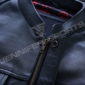 Chaqueta de Cuero para Motocicleta Estilo Vintage Casual de Invierno para Hombre, Talla Grande, Transpirable, Resistente al Viento, con Forro de Bandana - Product Image 2