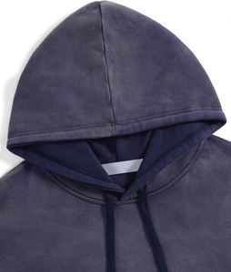 Sudadera con capucha extragrande de algodón grueso French Terry para hombre 2026, estilo vintage lavado, teñido 3D, efecto ácido, teñido liso, venta al por mayor - Product Image 5