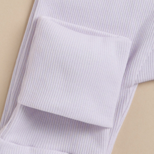 Mameluco con cremallera de bambú elastano de calidad premium-Lavender Fog - Product Image 3