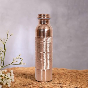 Hand Hammered 100% Pure Copper <b>Water</b> <b>Bottle</b> New Design <b>Water</b> <b>Bottle</b> for Home Office School Workout Gym <b>Running</b> Yoga 1 Ltr - Product Image 5
