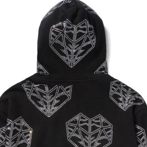 Sweat-shirts à strass surdimensionnés de haute qualité pour hommes, vêtements de mode streetwear, basiques en coton mélangé, élégants pour l'hiver, vente en gros - Product Image 5