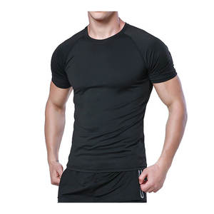 T-shirt de compression 95% polyester avec logo personnalisé, tee-shirt de sport pour homme, vêtements d'entraînement, gym, fitness, course à pied - Product Image 6