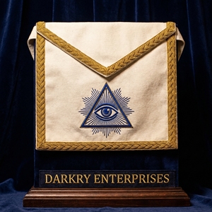 Tablier de Régalia Maçonnique Violet Personnalisé avec Broderie Argentée et Emblème Compas Carré, Fabrication sur Mesure, Vente en Gros pour Loges - Product Image 2