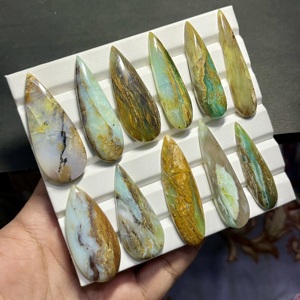 Piedras preciosas peruanas azules cabujón en forma de pera para la fabricación de joyería, precio al por mayor - Product Image 3