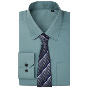 Chemise habillée homme unie à boutons, manches longues, en coton, coupe ajustée, pour affaires et usage quotidien, respirante et à séchage rapide - Product Image 5