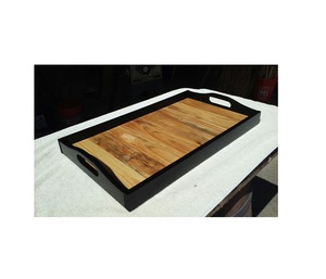 Elegante bandeja de madera multifuncional para decoración del hogar, servicio de alimentos y catering para eventos. - Product Image 1