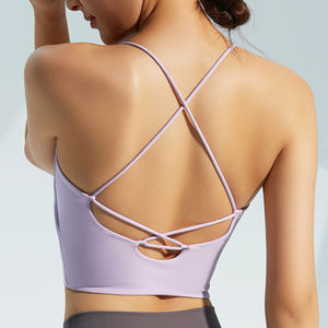 Soutien-gorge de sport sans couture à maintien élevé et col en V pour femme, personnalisable, basique, haute qualité, vente chaude, ensembles de vêtements vierges grandes tailles - Product Image 4