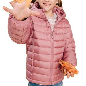 Veste d'hiver personnalisée pour filles, fermeture éclair, imperméable, respirante, rembourrée de duvet de canard blanc, rose, pour les activités de plein air des enfants - Product Image 1