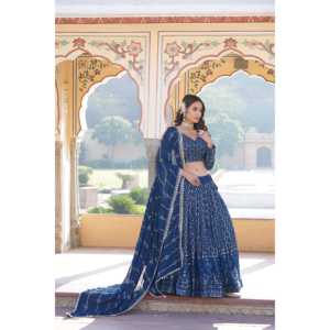 ชุดเลเฮนกาโชลีสีเหลืองสำหรับงานแต่งงานของผู้หญิงโดย LIVEWEAR - Product Image 3