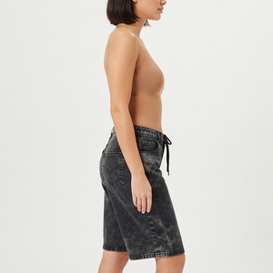 Shorts en jean délavé pour homme, style streetwear, avec cordon de serrage à la taille - Product Image 5