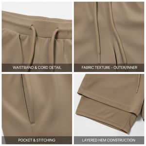 Custom Breathable Men Mid Waist Board Shorts 2 in 1 100% Polyester Compression Fitness Pocket Gym Workout Sports Running Shorts - Product Image 6