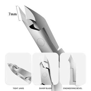 Beauty Tool Factory Customized Stainless Steel Golden Curved Blade Professional Durable Cuticle Nipper Full Jaw7mm Finger Nails - Product Image 3