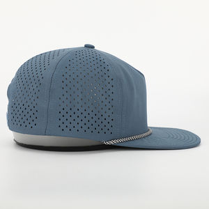 Gorra de Béisbol Deportiva de Poliéster de Secado Rápido, Impermeable, de 6 Paneles, con Logotipo Personalizado, Perforaciones Cortadas con Láser, Gorras Tipo Dad Hat - Product Image 4