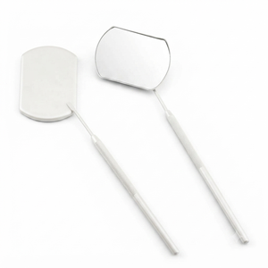 Handheld Stainless Steel <b>Mirror</b> Chrome Finish Single Side Oval Shape <b>Makeup</b> Inspection Tool - Product Image 1