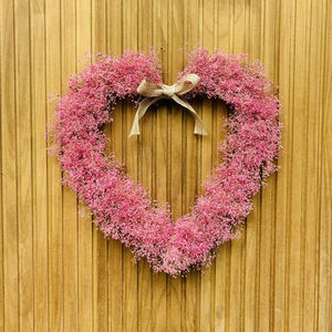 Guirnalda de Gypsophila Tailandesa Seca Natural en Forma de Corazón, Guirnalda de San Valentín, Decoración Floral - Product Image 1