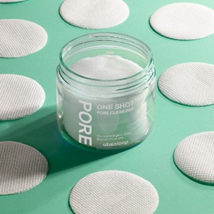แผ่นโทนเนอร์วีแกน [Absoloop] One Shot Toner Pads สำหรับผลัดเซลล์ผิวหน้า ช่วยทำความสะอาดรูขุมขน ลดสิวเสี้ยน บำรุงผิวชุ่มชื้น - Product Image 1