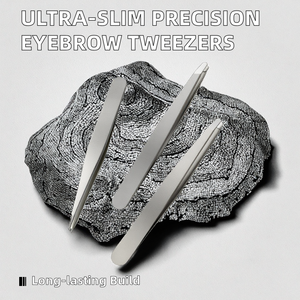 Professional Stainless Steel Eyebrow Facial Hair <b>Removal</b> Tweezers Ultra-Slim Slanted with <b>Pointed</b> Tip for Precision Hair <b>Removal</b> - Product Image 4
