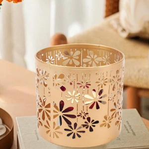 Metal Votive Candle Holder 4 Inch High Round Gold Plated Votive Holder for <b>Table</b> Centerpiece Fireplace - Product Image 1