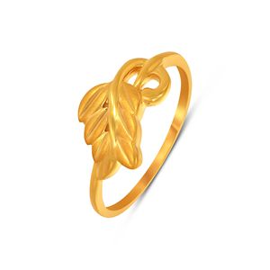 Anillo de Hoja Dorada, Delicado Anillo con Motivo de Hoja Dorada, Regalo de Aniversario Perfecto para Ella, Hecho a Mano por Artesanos, Oro de 22K, Inspirado en la Naturaleza - Product Image 1