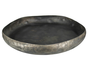 Bandeja ovalada de aluminio negro artístico con superficie texturizada para exhibir frutas y agregar estilo a cualquier espacio - Product Image 2