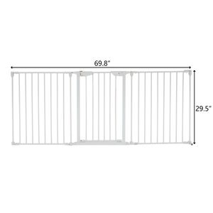 3-Piece Foldable Fireplace Fence 179.2*74.8*2cm White Set & Accessory - Product Image 3