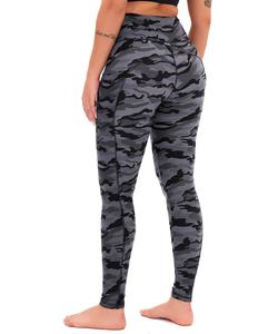 เลกกิ้งผู้หญิง สกรีนโลโก้ได้ เลกกิ้งออกกำลังกายมีกระเป๋า ผ้าไนลอนเอวสูง กางเกงออกกำลังกายรัดรูป - Product Image 6