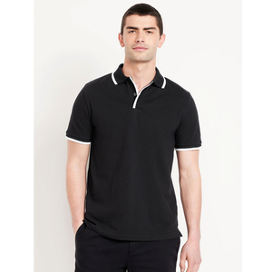 Camiseta de Golf Personalizada al por Mayor para Hombre, 100% Algodón, a Rayas, Corte Ajustado, Bicolor, Manga Corta, Informal y Moderna - Product Image 4