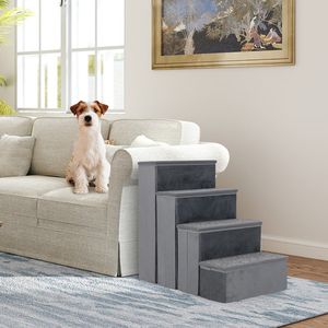 Scala per Cani a 4 Gradini Regolabile, Rampa Pieghevole Antiscivolo per Cani, Accessori per Case e Mobili per Animali - Product Image 2