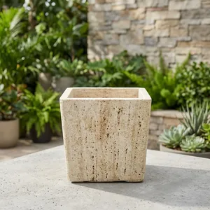 Marble Round <b>Vase</b> Tabletop Indoor Minimalist Home Decor Living Room Durable All Seasons - Product Image 3