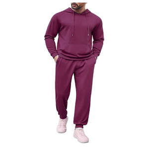 Custom Men's Winter Hooded Solid Color Breathable Lightweight Tracksuit Drawstring <b>Jacket</b> Regular Fit Pants Quick Dry Sports Gym - Product Image 5