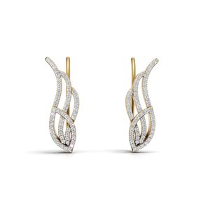Pendientes de Lujo de Oro Sólido de 18K con Diamantes Redondos de Corte Brillante y Engaste en Canal, Joyería de Boda para Mujer - Product Image 1