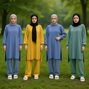 ชุดเสื้อสเวตเตอร์ถักโฮมมี่สำหรับผู้หญิง ชุดที่สวมใส่สบายและมีสไตล์ - Product Image 3